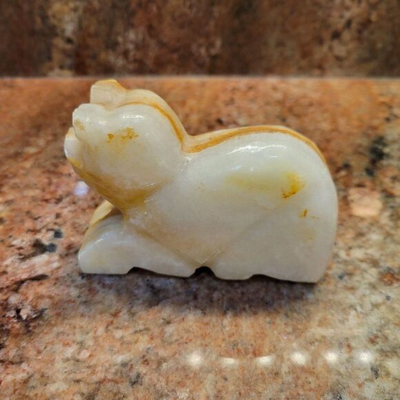 Vintage Hand Carved Onyx Bear Sculpture - Picture 3 of 12